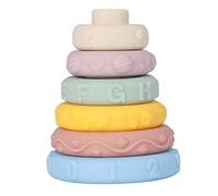 Naroote Soft Stacking Circle Toys, Multicolor Cute Design 6pcs Different Shapes Soft Circles Stacking Rings for Shape Recognition
