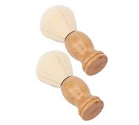 Naroote Soft Synthetic Mini Shaving Brush with Curved Handle for Effective Beard Shaving for Salon Home Travel Log 2 Pack