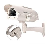 Naroote Solar Power Dummy Fake Camera High Realistic Simulation Monitor With LED Light for Theft Deterrent Home Surveillance Shop Security, Adjustable Bracket