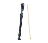 Naroote Soprano Recorder Flute Elegant Sound with G Fingering for Beginners ABS Resin + Cleaning Stick for Music Enthusiasts Blue/Pink/Black/White (Black)