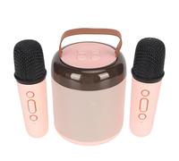 Naroote Speaker Microphone Set, Mini 5.3 RGB Light Easy To Connect 3 Units Stereo Wireless Karaoke Speakers for Home for Camping (Pink)