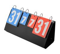 Naroote Sports Scoreboard, 4 Digit Competition Score Board with Red and Blue Plates, Practical for Table Tennis Badminton Swimming Volleyball, Smooth Flipping