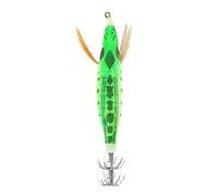 Naroote Squid Jig Luminous Glow In Dark Fishhook Lure for Night Fishing 4" ABS Cloth Green Blue Orange Red Pink (Grass Green)