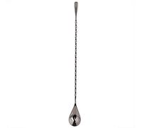 Naroote Stainless Steel Cocktail Spoon Smooth Exquisite Mixing Tool for Bar Beverage Stirring and Serving, Stainless Steel Cocktail Spoon for Bartender at Bar and Home Use (Round Tail)