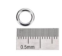 Naroote Stainless Steel Fishing Split Rings Durable Connector for Big Fish, 50Pcs/set Bait Accessory for Anglers, 5 Sizes Made of Stainless Steel for Fishing Enthusiasts (L) (M)