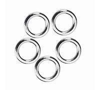 Naroote Stainless Steel Fishing Split Rings Durable Connector for Big Fish, 50Pcs/set Bait Accessory for Anglers, 5 Sizes Made of Stainless Steel for Fishing Enthusiasts (L) (S)