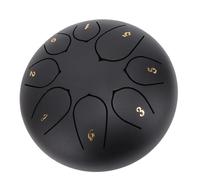 Naroote Steel Tongue Drum, 6 Inch 8 Notes Tongue Drum with Music Book & Mallets, Pleasant Sound, C Tone, Versatile Percussion Instrument for Music Education, Yoga, Meditation (black)