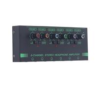 Naroote Stereo Headphone Amplifier Portable 6 Channel Sound Splitter for Mic Studio Performance Headset Amplifier, Aluminum Alloy