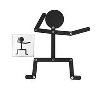 Naroote Stickman Toys, Stick Man Figure Toy Educational Puzzle with Burr Basswood Material Stickman for 3 Years Old Wooden Game Stick Man