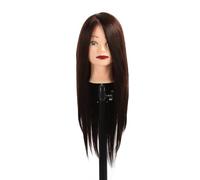 Naroote Synthetic Hair Hairdresser Head with Design for Braiding Students 65cm Brown High Temperature Synthetic Hair Mannequin