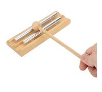 Naroote Tabletop Chimes Musical Toy Educational Percussion Instrument for Children 2 Pole Design Wood and Silver 1 Set