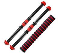 Naroote Threaded Dumbbell Handle Bars, Adjustable Extension Bar Set with Foam Padded Grip & Fastener Collars, Ideal for Weight Lifting Home Gym Fitness Training (50cm)