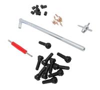 Naroote Tire Valve Core Tool Kit, Quick Change Installation Removal Tool, Valve Stem Core with TR413 & TR412 Stems, Ideal for Cars, Motorcycles & Cycles