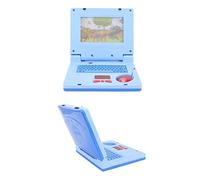 Naroote Toddler Laptop, Children Learning Computers LED Music Electronic Cognitive Development Kids Toy Computer Laptop Simulation Toy (Blue Non Retractable Mouse)
