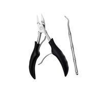 Naroote Toenail Clippers, Nail Trimmer 2 Pcs Ingrown Toenail Tools Kit, Black/Blue/Red with Stainless Steel Ingrown Tools Kit Eagle Beak Clipper Nail Care Set Blue (Black)