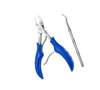 Naroote Toenail Clippers, Nail Trimmer 2 Pcs Ingrown Toenail Tools Kit, Black/Blue/Red with Stainless Steel Ingrown Tools Kit Eagle Beak Clipper Nail Care Set Blue (Blue)