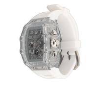 Naroote Transparent Business Watch, Silicone Strap Men Fashion Transparent Watch for Weddings (White Band)