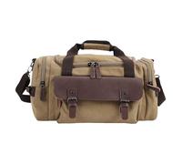 Naroote Travel Bag, Wear Proof Canvas Carry on Luggage Duffle Bag with Triple Carrying Methods, Versatile Water Proof Shoulder Carry Design for Short Trips, Business Travel (Khaki)