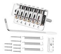 Naroote Tremolo System with Roller Single Locking Vibrato Bridge Tailpiece Solid Durable Install for ST Guitar Copper-Zinc Alloy Steel Acrylic (Silver)