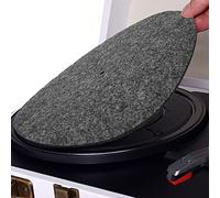 Naroote Turntable Platter Mat Premium Anti Vibration Audiophile Pad for Record Players, Exquisite Wool Turntable Cushion Mat for All Standard Platters (Black)