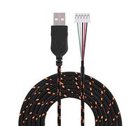 Naroote USB Cable Wire Replacement Durable Kana Mouse Cord for Gamers and Enthusiasts 6.56ft Black+White (black orange)