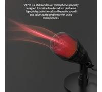 Naroote USB Condenser Microphone Dynamic RGB Lighting Gaming Mic for Laptop Phone Recording Live Streaming Karaoke 180 Degrees Rotatable Black Professional Sound Quality