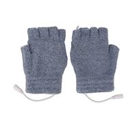 Naroote USB Heated Gloves, Electric Half Hands Warm Gloves, Removable Heating Pad for Outdoor Indoor Work Skiing Cycling, Green (Blue)