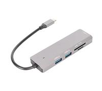 Naroote USB Splitter, Aluminum Alloy Type C Hub Storage Memory Card Reader For Office