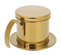 Naroote Vietnamese Coffee Drip Pot Stainless Steel Elegant Design for Home Kitchen Office Cafe Use (Gold)