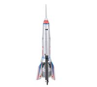 Naroote Vintage Decorative Rocket Ship Tin Toy Push Function for Birthday Parties Home Decor