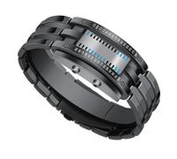 Naroote Watch for Binary Men, Watch at The Fashionable Blue Binary with Background Lighting for Outdoor Sports (Black Large Size)