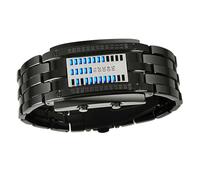 Naroote Watch for Binary Men, Watch at The Fashionable Blue Binary with Background Lighting for Outdoor Sports (Black Small Size)