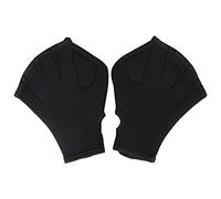 Naroote Webbed Gloves for Adults and Children Waterproof Swimming Training Equipment, Durable Neoprene, Black or Dark Blue, 1 Pair (Black)