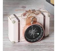 Naroote Wedding Favors 20Pcs Elegant Mini Suitcase Gift Boxes with Compass for Travel Themed Weddings, 8x3x5CM, Golden (Rose Gold)