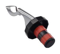 Naroote Wine Stopper Leakproof Sealing Beverage Stopper for Wine Lovers Metal Silicone Red Black 1 Piece