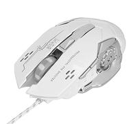 Naroote Wired Gaming Mouse with Ergonomic Design and 6 Buttons for Computer Use 3200DPI Large Size USB Port (White)