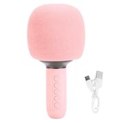 Naroote Wireless Bluetooth Mini Karaoke Microphone Machine Handheld Mic Speaker RGB Lights 3.5mm AUX Jack 5 Sound Effects for Phone Tablet Laptop Birthday Gifts for Girls Home Party (Pinkish)
