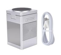 Naroote Wireless Charging Station Bluetooth Speaker Alarm Clock Wireless Charger with Pixel Animated Display for Phone Watch Earbuds Support for IOS