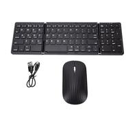 Naroote Wireless Keyboard and Mouse Set, Foldable Bluetooth Keyboard with Number Pad, Type C Charging, Sleep Mode, Versatile Connection, Ideal for Gaming, Working, Studying