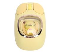 Naroote Wireless Mouse, 2.4g Rechargeable Ergonomic Mouse with Rgb Backlit & Cute Doll Shape, Silent and Energy Saving Office Computer Supplies for Working, Gaming, Learning (Yellow)