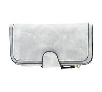 Naroote Women Wallet Multiple Card Slots Grey, Multi Purpose, Full Functional, Large Capacity, Zipper Closure, Fashionable for Work (One Size)