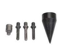 Naroote Wood Splitter Drill Bit, Multifunctional Coating Steel 5 Pcs High Hardness Log Splitter Drill Bit Easy To Install for Logging (50mm)