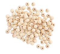Naroote Wooden Beads Natural Round DIY Jewelry Making Supplies for Hand Made Material 400pcs 12mm 14mm 16mm for Making Beaded Wreaths, Necklaces, Bracelets, Anklets and Other Jewelry (14mm-60pcs)
