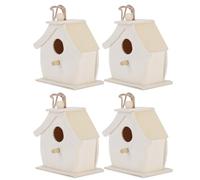 Naroote Wooden Bird House Hanging Birds Nests Durable Decorative Ornaments Outdoor Garden Balcony for Bird Lovers 4Pcs