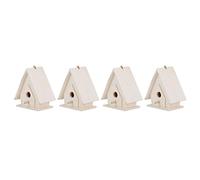 Naroote Wooden Bird House Nests Durable Outdoor Garden Decor for Birds Rest, Live and Play - 4Pcs Mini Hanging Crafts for Garden Courtyard