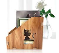 Naroote Wooden Desktop Shelf, Large Storage Capacity Magazine File, Curved Design Desktop Organizer with Spacious Compartments, Ideal for Office, Home, School & Classroom
