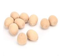 Naroote Wooden Eggs Lightweight Durable DIY Crafting for Easter Decoration and Photography Props, 10Pcs Brown Faux Eggs for Family Fun and Displays (M)