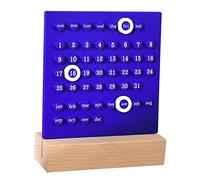 Naroote Wooden Kids DIY Perpetual Calendar Develop Planning Skills for Preschoolers and Homeschoolers, ABS Material, Ideal for Home Learning Activities (Blue)