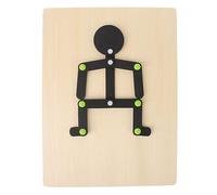 Naroote Wooden Stickman Toy Interactive Limbs Educational Puzzle Toy with 24 Cards for Kids and Toddlers, Beech Wood 11.8 X 8.9in