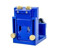 Naroote Woodworking Hole Jig Drill Guide Locator Dowelling Jig Kit 15 Degree Angle Adjustable for Wood Thickness 12-45mm with Aluminum Alloy for Cabinet Door Panels (Blue)